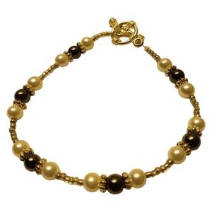 Wisconsin Monarch's Silver Beaded Bracelet